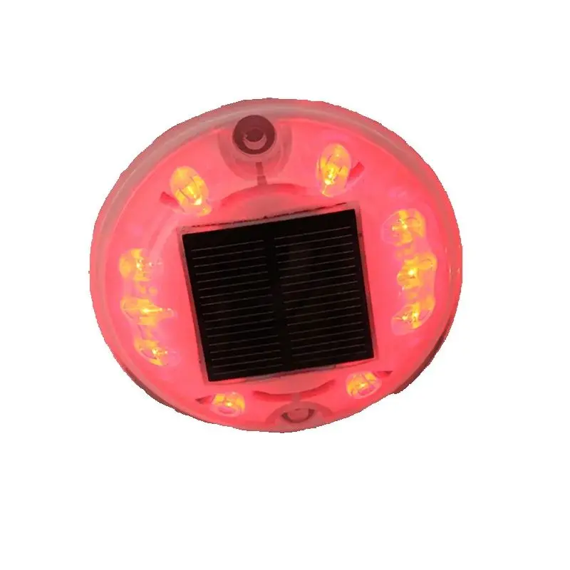 White Plastic Shell Solar Road Stud LED Flashing Landscape Light Outdoor IP68 Red Marker for Pavement Safety