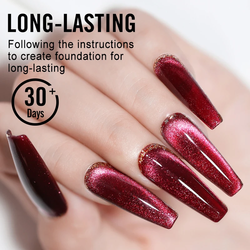 

Clou Beaute Holographic Ice Crystal Cat Eye Magnetic Gel Polish UV Semi-Permanent Varnishes Sparkling Diamond Manicure Nail Art