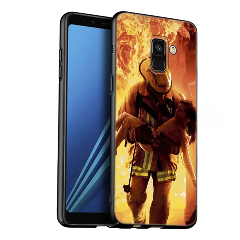 Firefighter Heroes Fireman Phone Case For Samsung Galaxy A01 A03 Core A04 E A02 A05 A10 A20 A21 A30 A50 S A6 A8 + A7 Black Cover