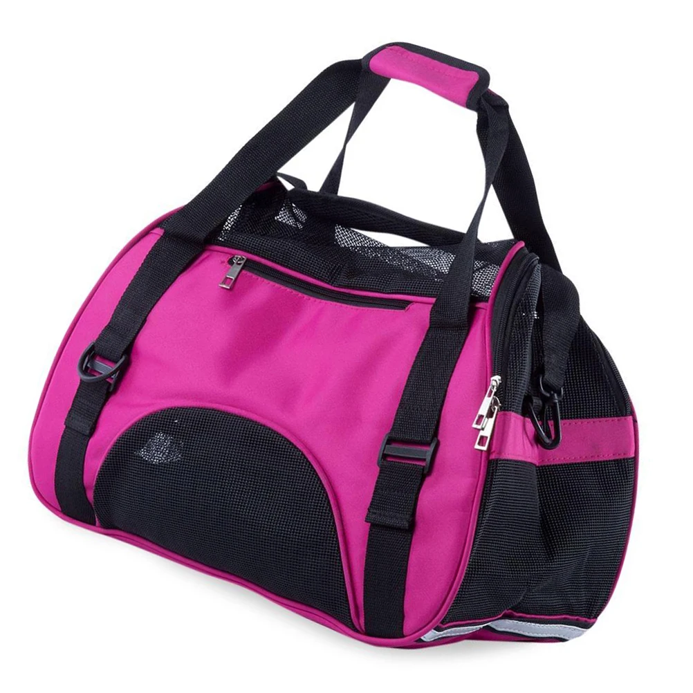 

Pet Carrier Bag Soft Cat Dog Backpack Size Mesh Window Pack Outdoor Travel Safety Zippers Adjustable Padded Straps