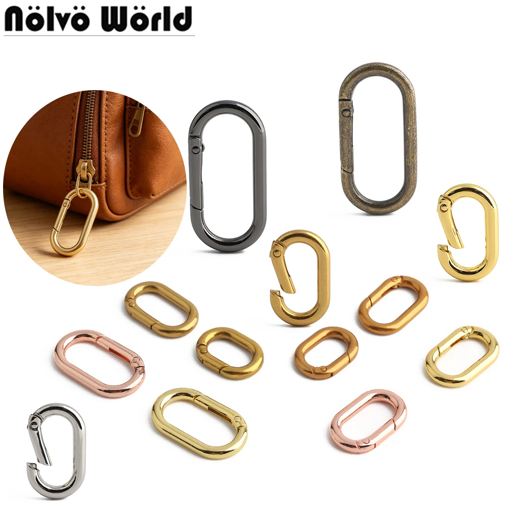 50PCS 13mm 16mm 20mm 25mm 32mm 40mm Oval Spring O Ring For Key Dog Chain Bag Handbag Strap Buckle Connect Clasp Clip Accessories