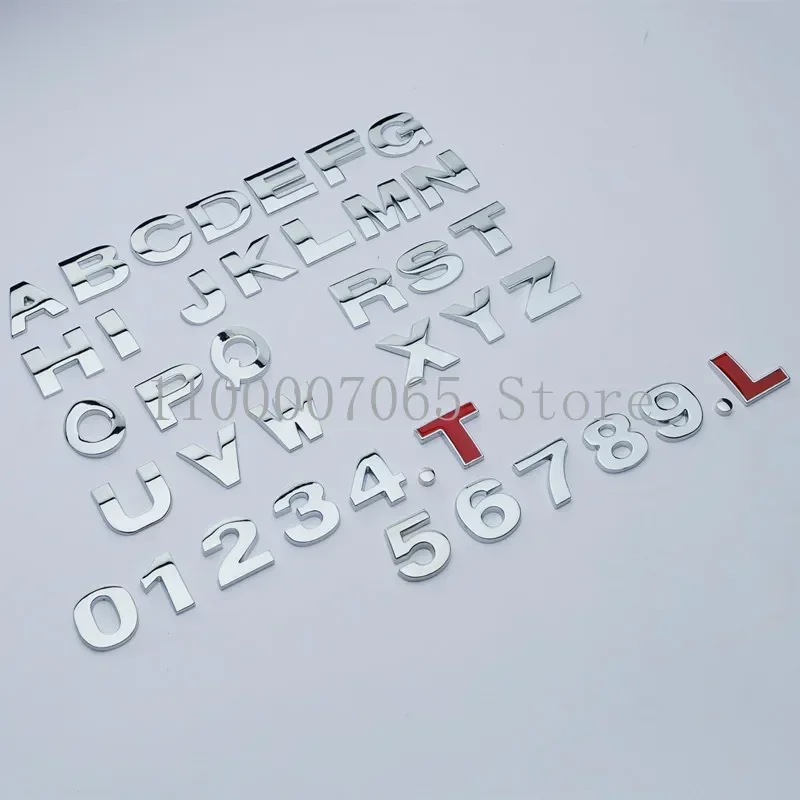 OK 25mm DIY Metal Letters Numbers Car Emblem for All Cars Nameplate Logo Alphabet Telephone Wedsite Adverting Sticker Chrome Bla
