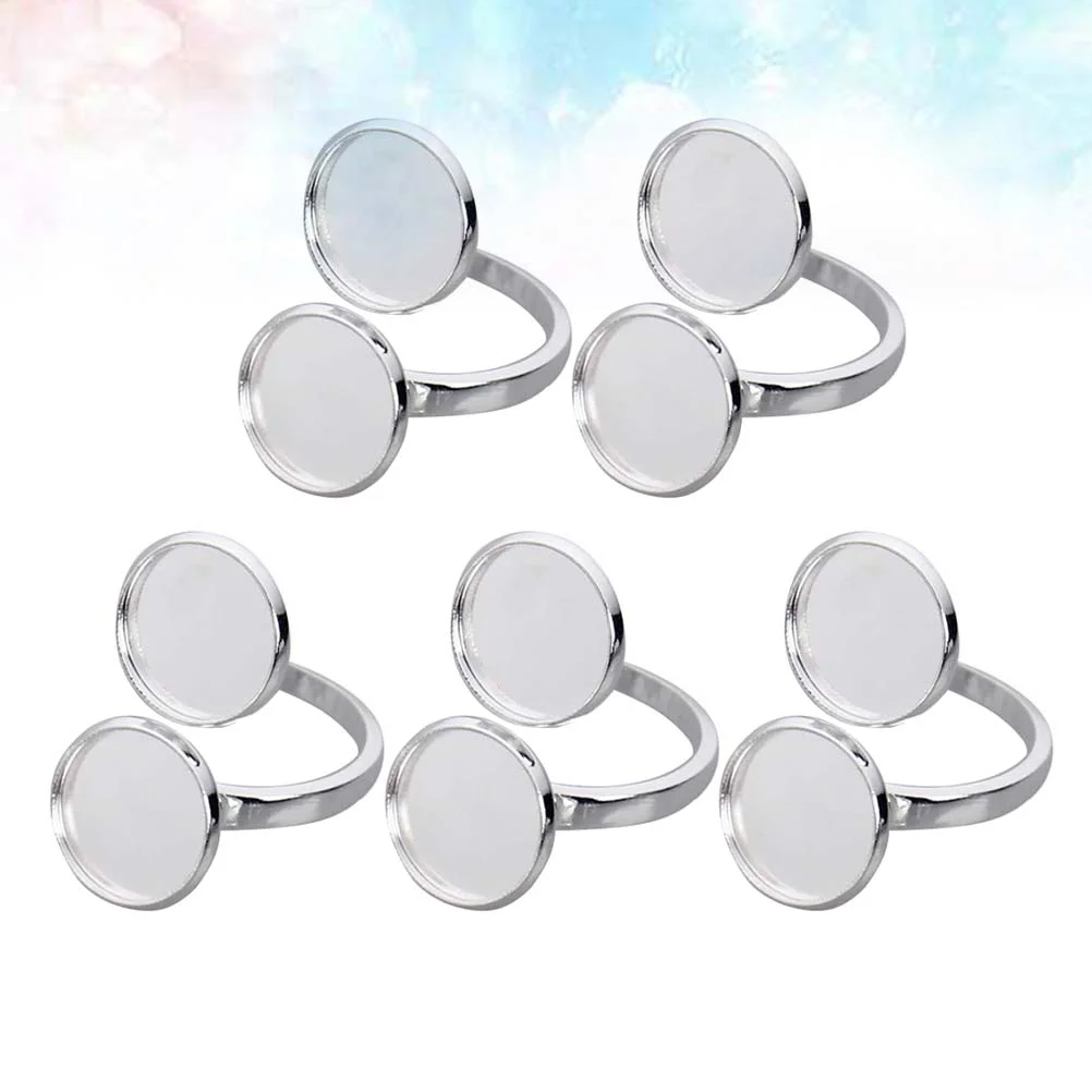 5 PCS Ring Base Stainless Steel Adjustable Holder Compact Portable Jewelry Tray