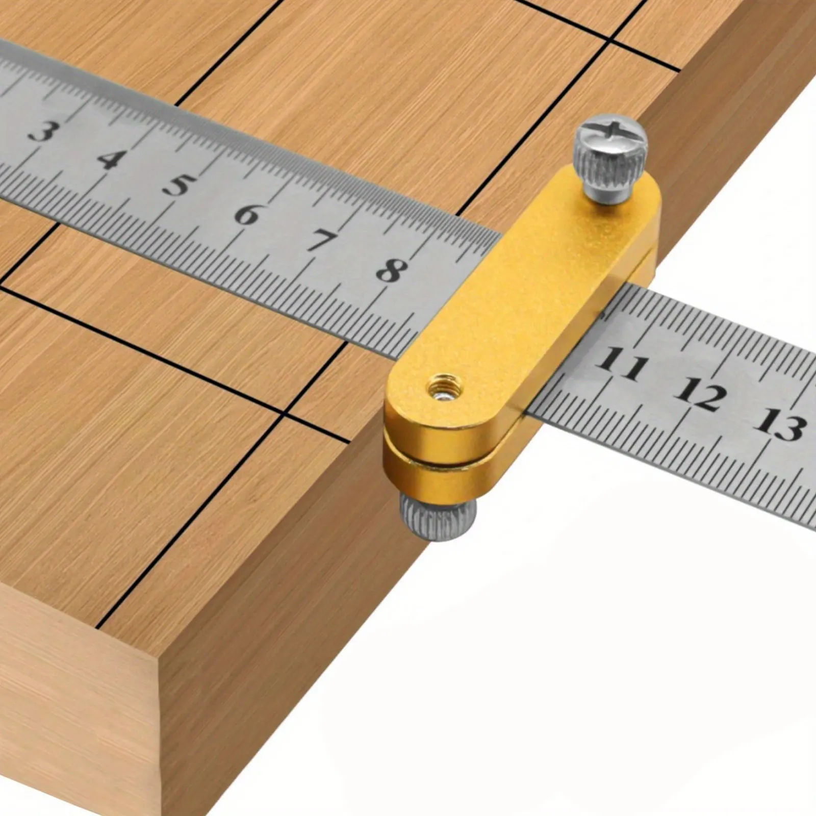 1Pc 30cm Ispessimento Righello In Acciaio Blocco di Posizionamento Angolo di Arresto Scriber Linea Marcatura Calibro per Righello Lavorazione Del Legno Carpenteria Scriber