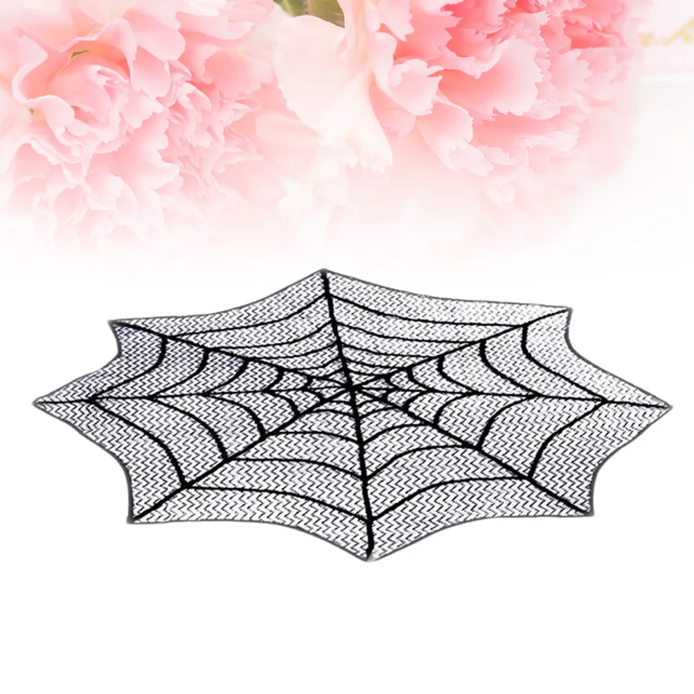 

30 Inch Halloween Round Black Lace Tablecloth Party Buffet Picnic Dining Table Protection Spill Stain Resistant Seamless Design