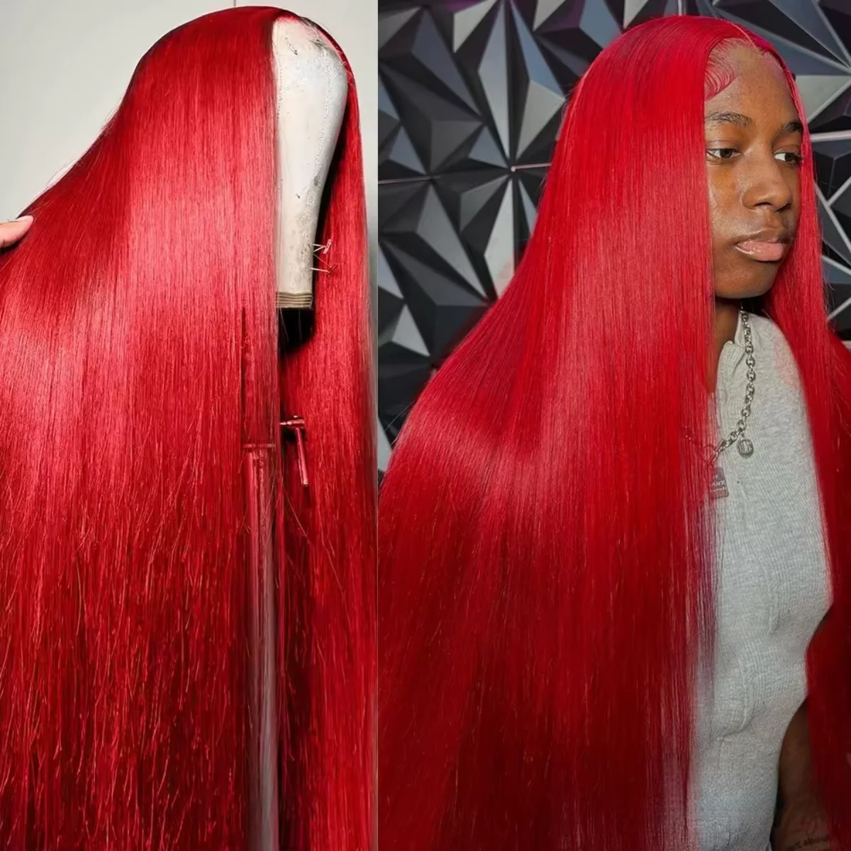 

Накладные парики из натуральных волос 250% Bone Straight, 13x6 HD, ярко-красные, с кружевной передней частью, 30-34 дюйма, бразильские, 13x4, с кружевным фронтом, из волос Remy