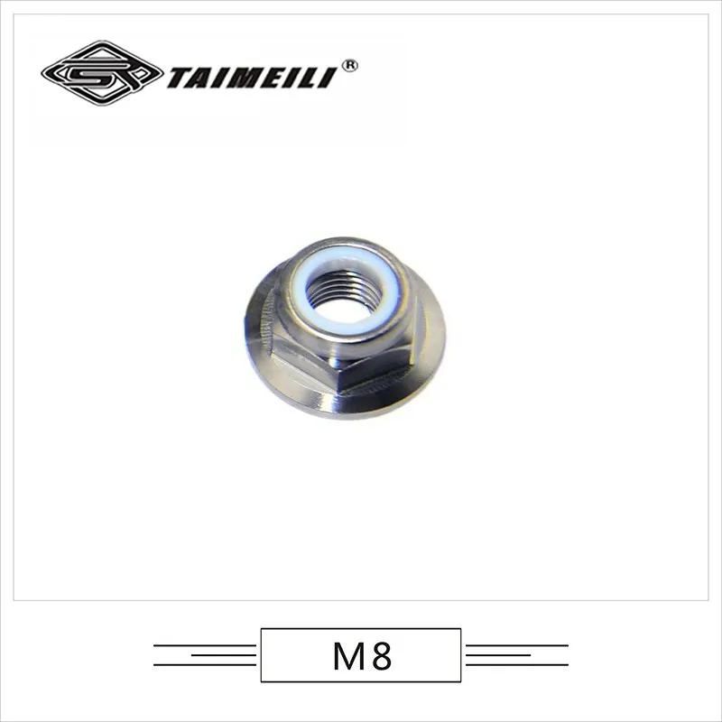 Titanium alloy flange nylon lock nut M6 M8 M10 x 1.5 / 1.25 motorcycle modified nut