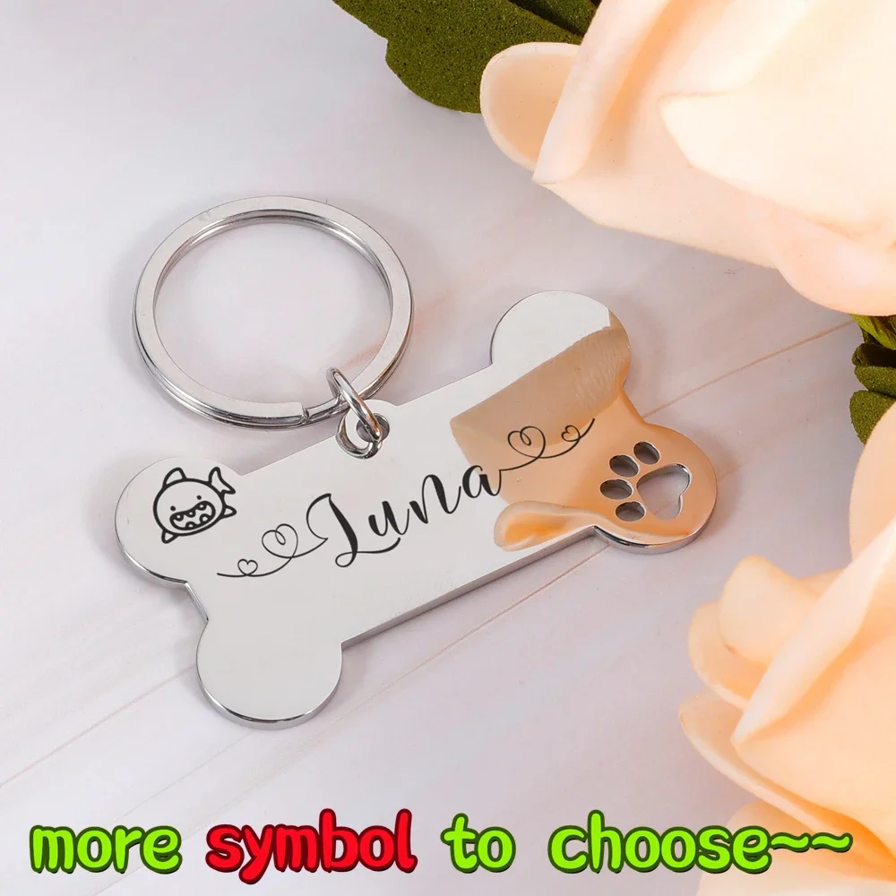 Personalized Pet Dog ID Tags Shiny Steel Free Engraving Kitten Puppy Collars Choose Symbol Tag for Dog Nameplate Pet Accessoires