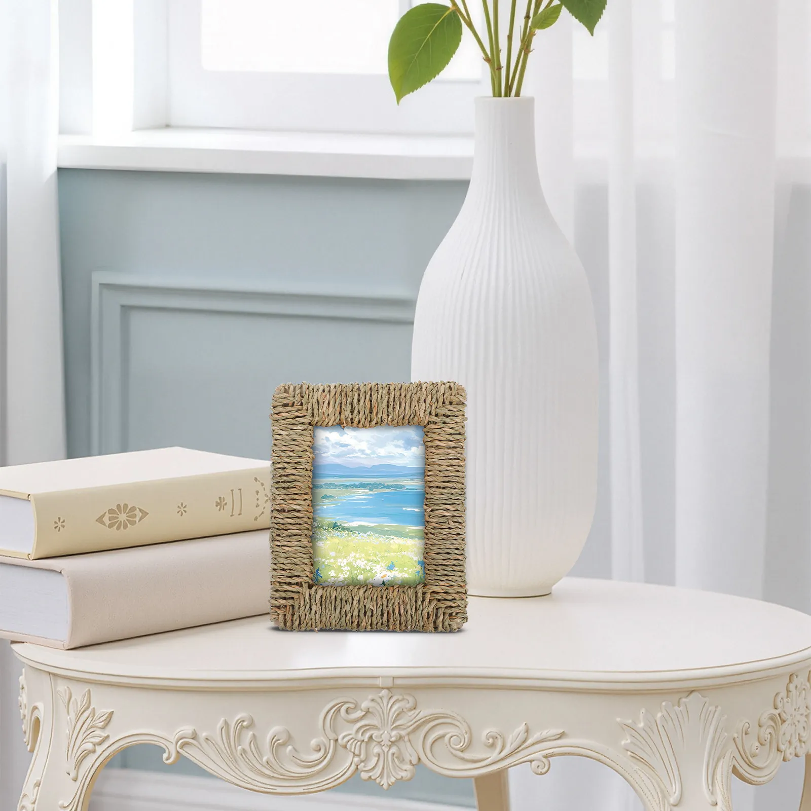 Boho Woven Photo Frame for Rustic Decor
