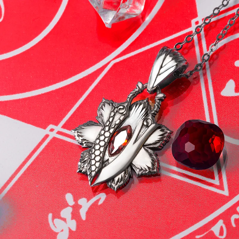 Fate Stay Night Heaven\'s Feel Red Archer EMIYA Necklace Anime FGO FSN Pendant 925 Sterling Silver Gift