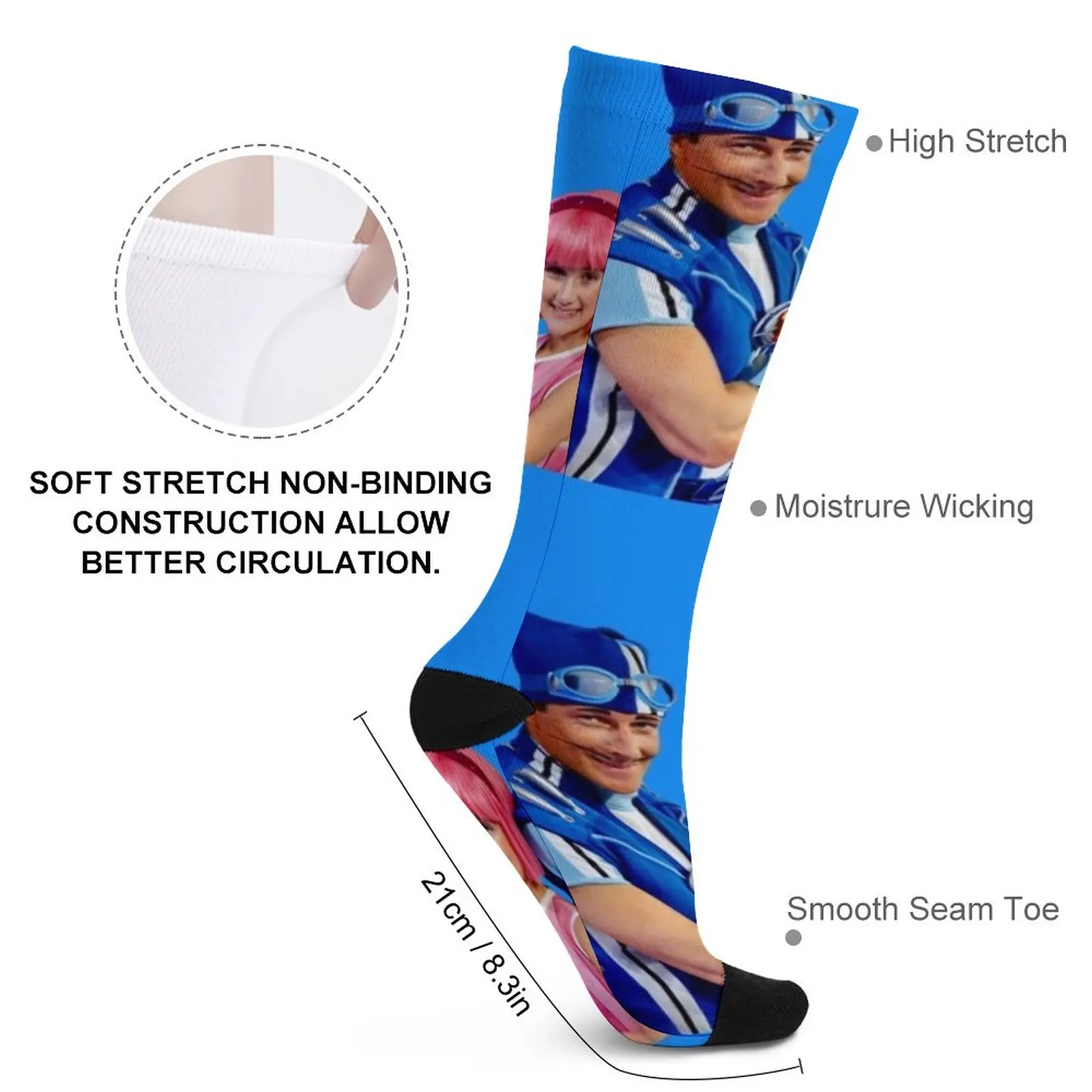 LazyTown: Stephanie & Sportacus Duo Design Socks men socks Socks Women