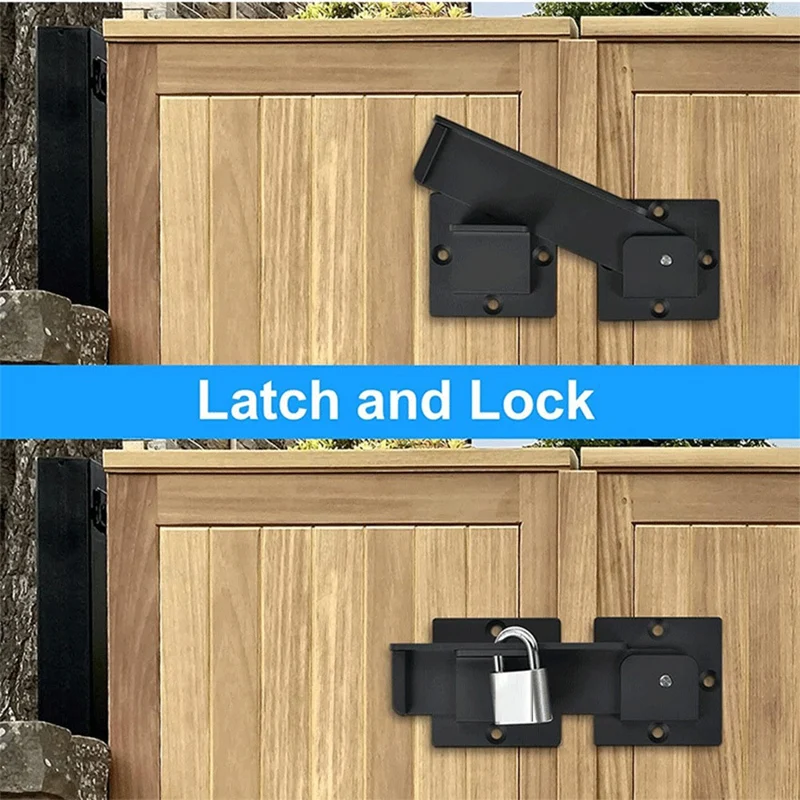 Flip Gate Latch Lock, Adjustable Flip Gate Latch Lock With 3 Padlock Hole, Heavy Duty Aluminum Alloy Door Latch
