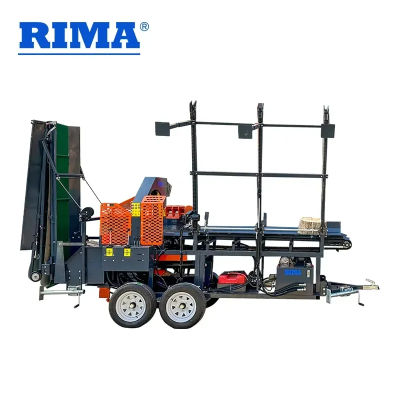 Crusher Rima RM500 PLUS Automatic Log Splitting Machine Engine Firewood Processor with Chain Feeding Log Table