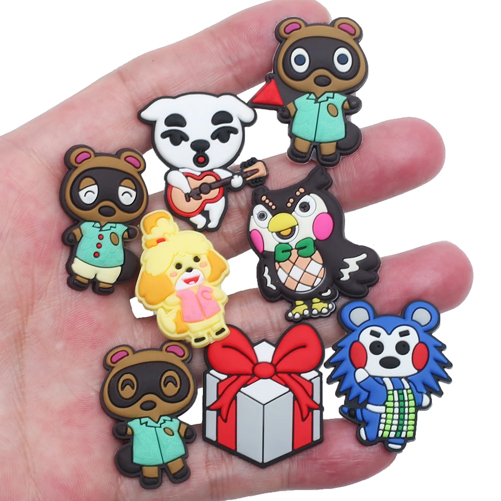 12pcs/set Animal Crossing PVC Cartoon DIY Shoe Charms Accessories for Shoe Decoration Classic Clog Kids Gifts