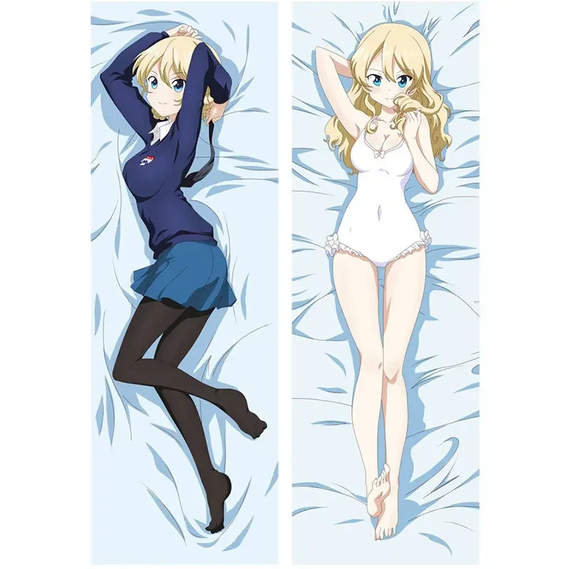 60x180cm Anime GIRLS Und PANZER Pillow Cover Saori Takebe Dakimakura Case 3D Double-sided Bedding Hugging Body Pillowcase