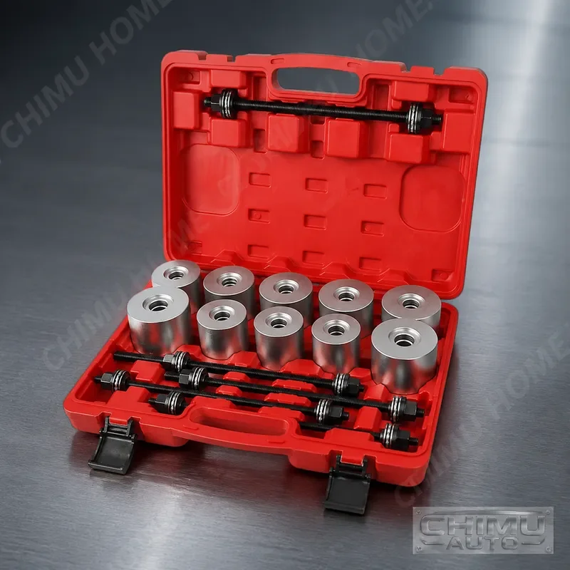 【CHIMU AUTO】27Pcs Universal Car Bushing Tool Set Reinforced Press and Pull Sleeve Kit for Rubber Bushing Extractor