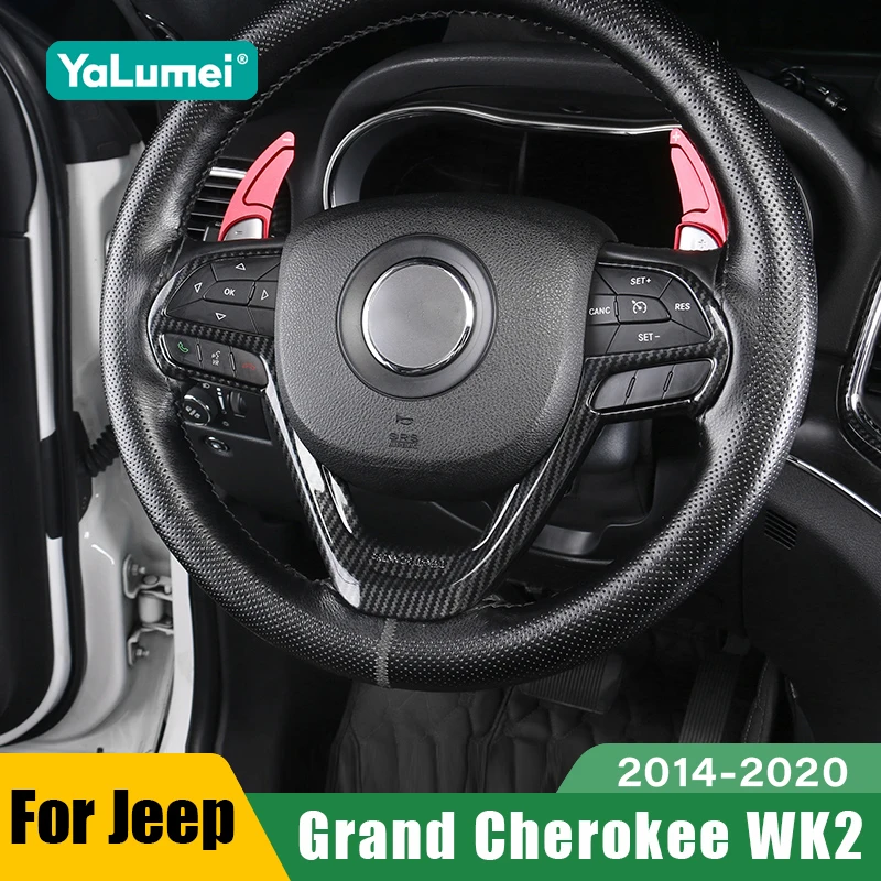 For Jeep Grand Cherokee WK2 2011 2012 2013 2014 2015 2016 2017 2018 2019 2020 Car Steering Wheel Button Panel Cover Accessories
