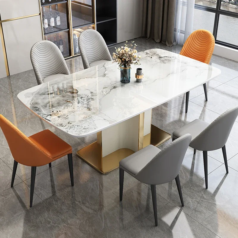 Luxury Center Dining Tables Kitchen Poker Modern Dining Table Floor Gold Living Room Mesa De Jantar Apartment Furniture WSW40XP