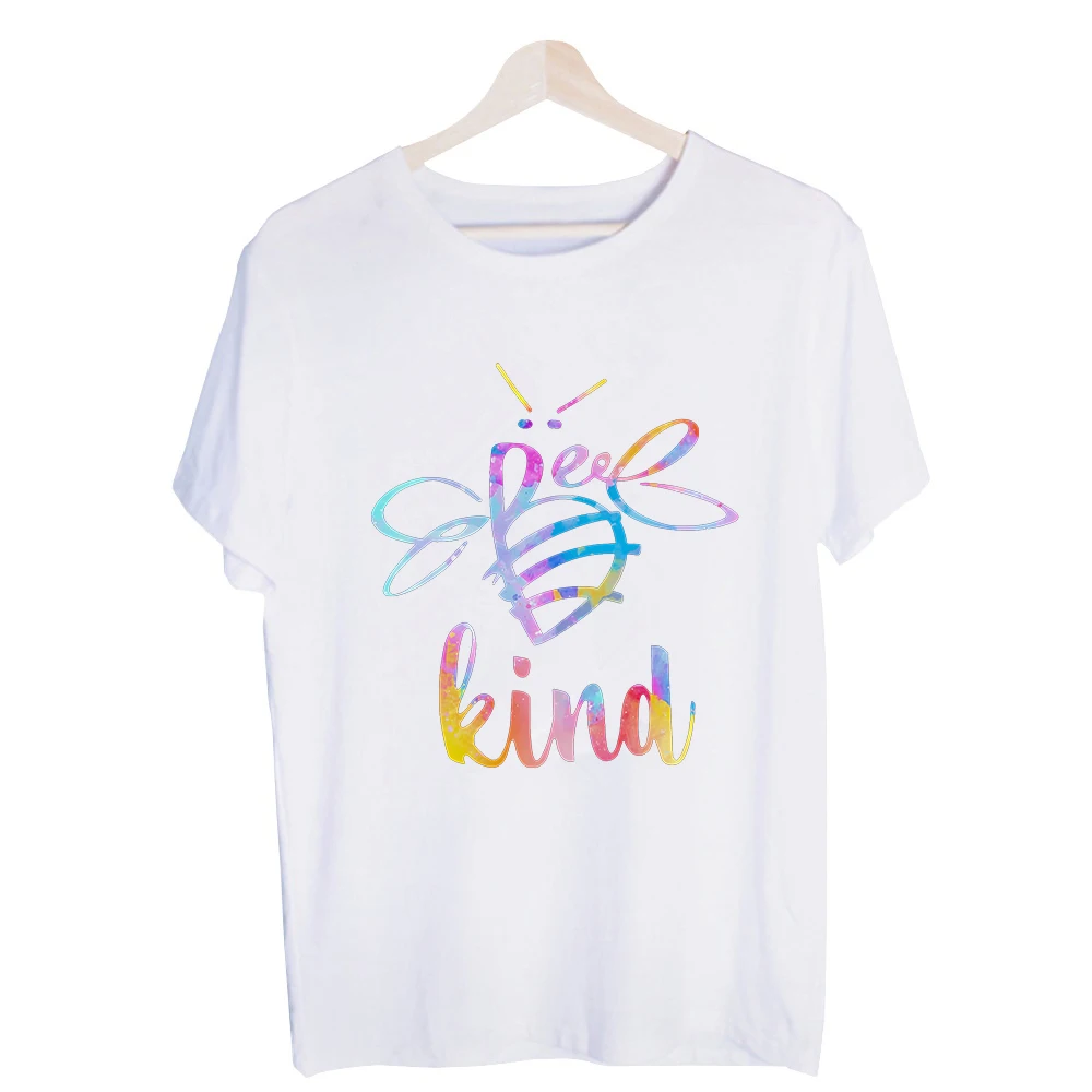 Women's Bee Graphic Tee, Short Sleeve Crew Neck T-Shirt with Watercolor Design for Casual Daily Wear