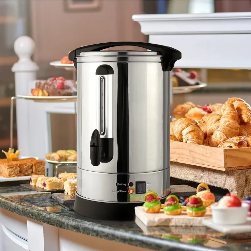 Commercial 100 Cup Stainless Steel Coffee Urn Automatic Hot Water Dispenser for Hotel Restaurant Self Service Catering