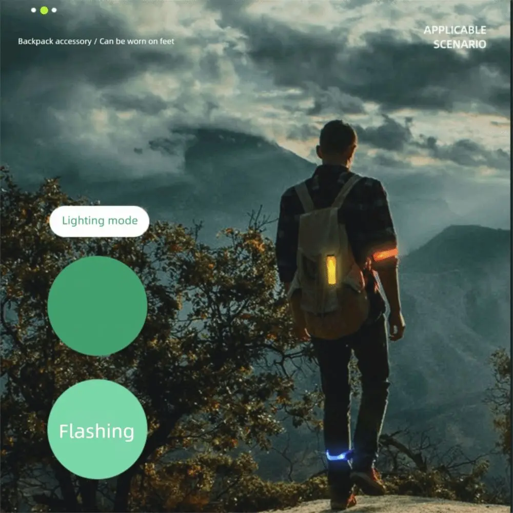 Brazalete con luz LED de PVC de plástico a la moda, pulsera de advertencia nocturna portátil ajustable, cinturón para correr, deportes al aire libre, noche