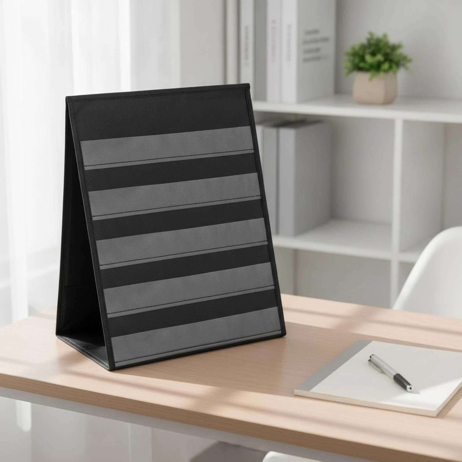 Desktop Pocket Chart Double-Sided Pocket Chart with Stand Tabletop Display Board Space-Saving for Teachers