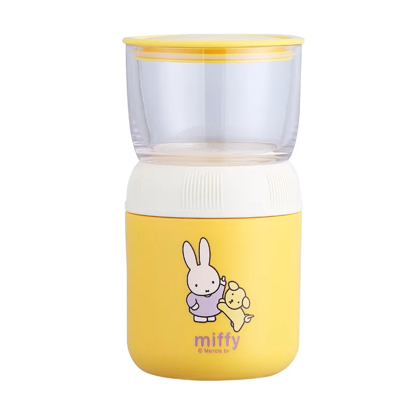 Kubek ze stali nierdzewnej z podwójną ścianką, motyw króliczka Miffy, kawaii, kubek na śniadanie, koktajl mleczny, kubek na owoce, prezent urodzinowy dla dzieci.