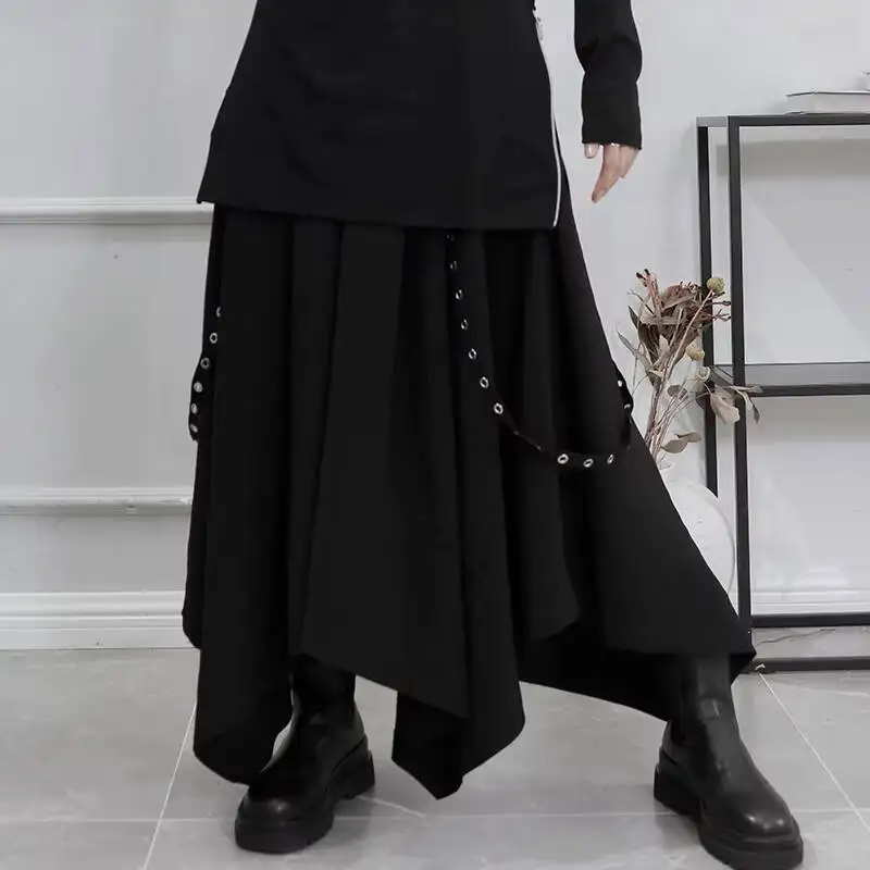

Ladies Pant Pant Wide Leg Spring And Autumn New Dark Yamamoto Style Singer Irregular Loose Leisure Large Size Pant Skirt