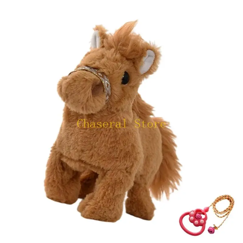 لعبة تفاعلية من القطيفة E7CE، حيوانات محشوة برسوم متحركة على شكل حصان للحيوانات الأليفة