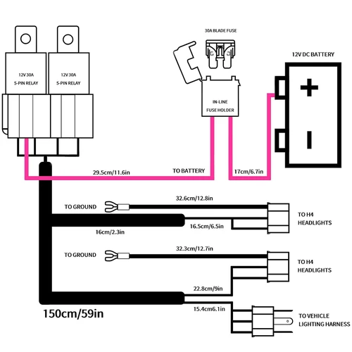 Imagen 2 del producto 2 Arnés de cableado de relé de faro H4 Bombilla de faro Juego de enchufes de enchufe de cerámica para faro de automóvil