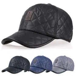 Autumn Winter Men Casual Adjustable Baseball Cap Earmuffs Hat Bomber Hats Warm