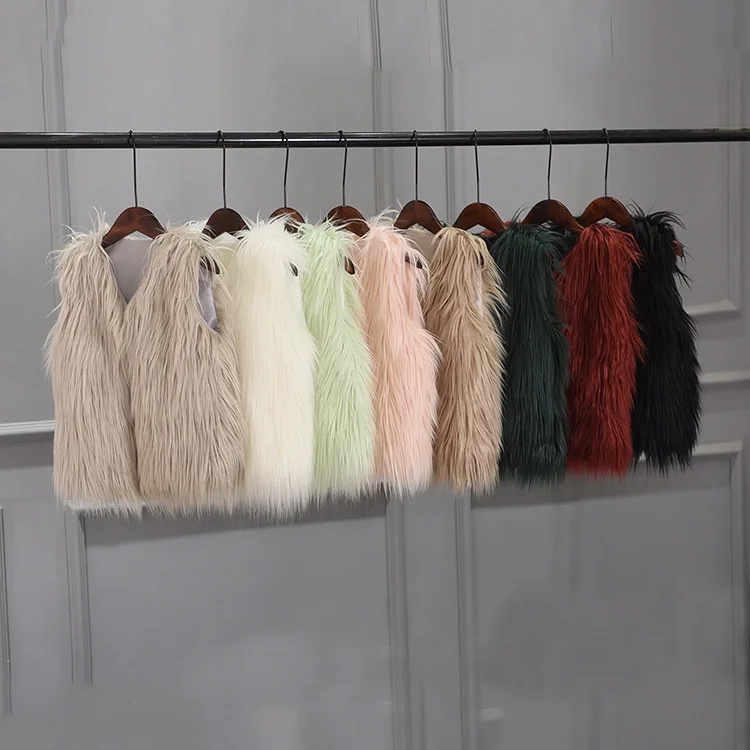 2024 New style children's autumn and winter new style imitation fur vest coat imitation fox hair children's fur coat girls' clot