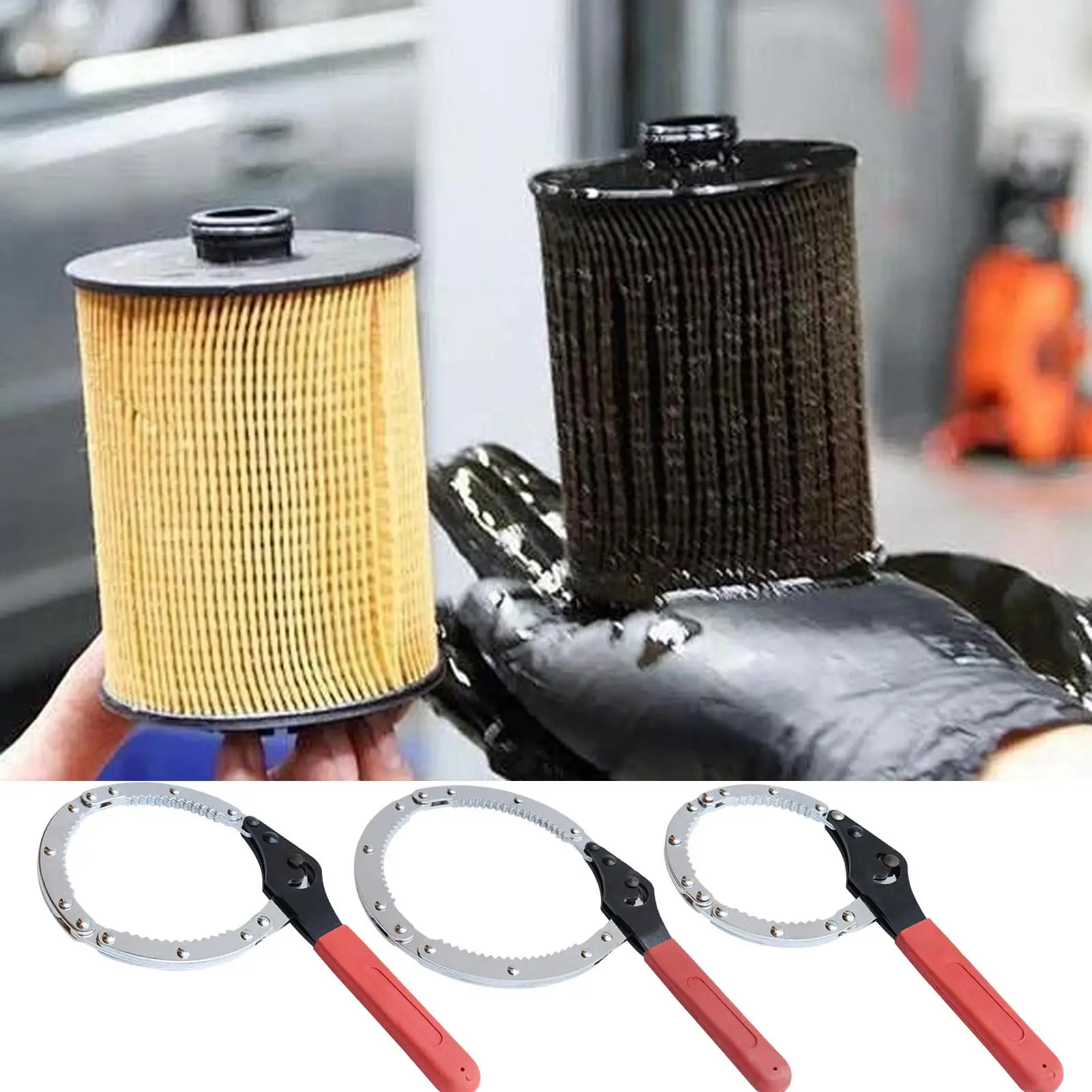 

Heavy Duty Chain Oil Filter Wrench Alloy Steel Car Repair Tool for Mechanics, Truck & Agricultural Machinery
