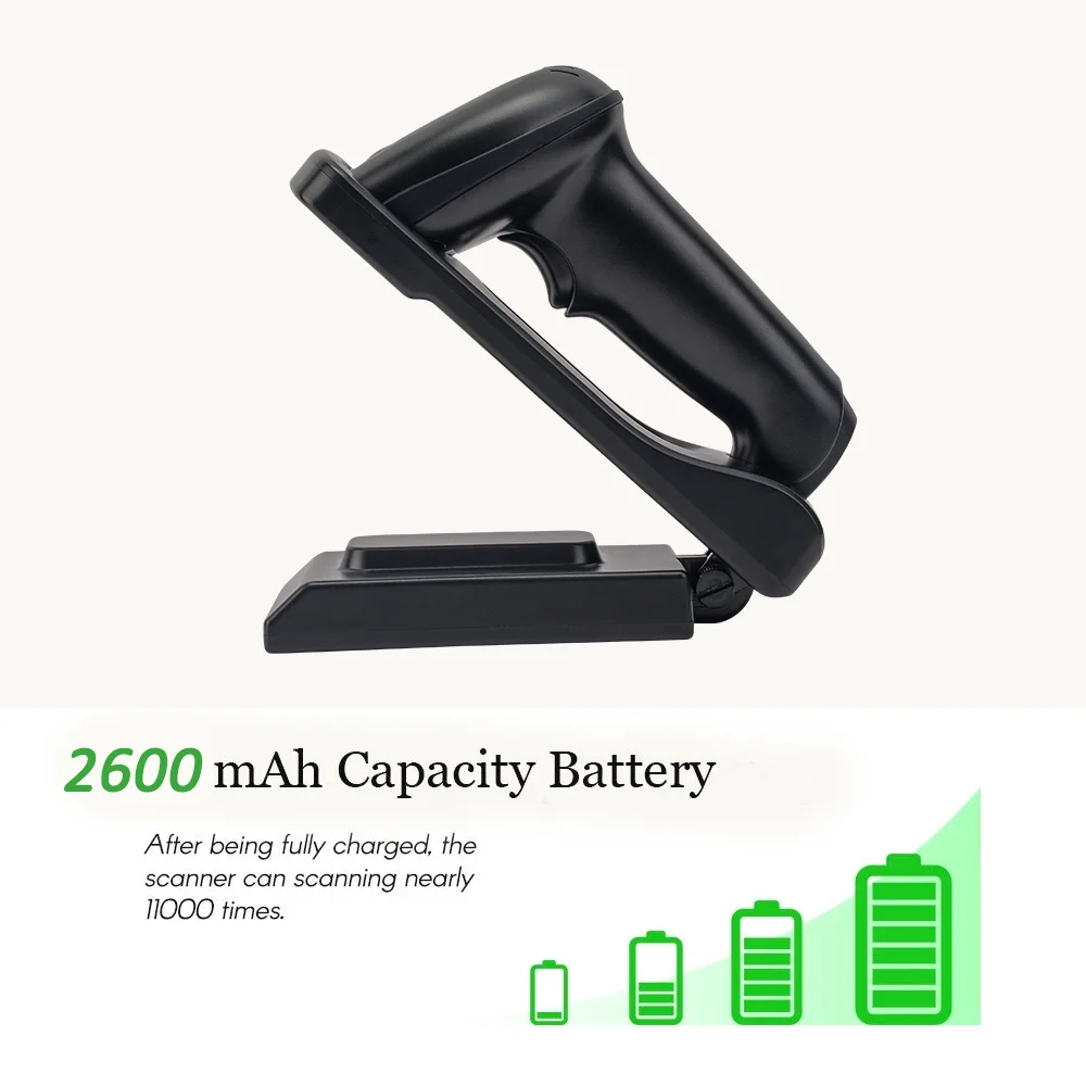 YHD-5800DB Lector de código Qr 2D manos libres Escáner de código de barras resistente Bluetooth inalámbrico con base de carga