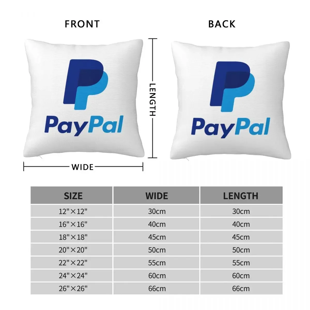 Paypal Logo Square Pillowcase Pillow Cover Polyester Cushion Decor Comfort Throw Pillow for Home Sofa