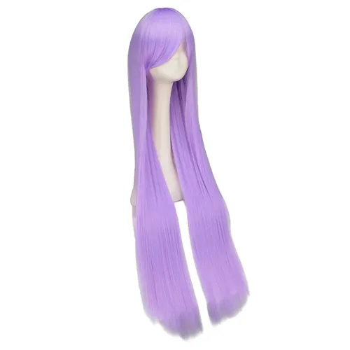 Imagen 2 del producto Peluca de Cosplay Saint Seiya Athena Saori Kido, pelucas de pelo sintético largas y rectas de color púrpura claro