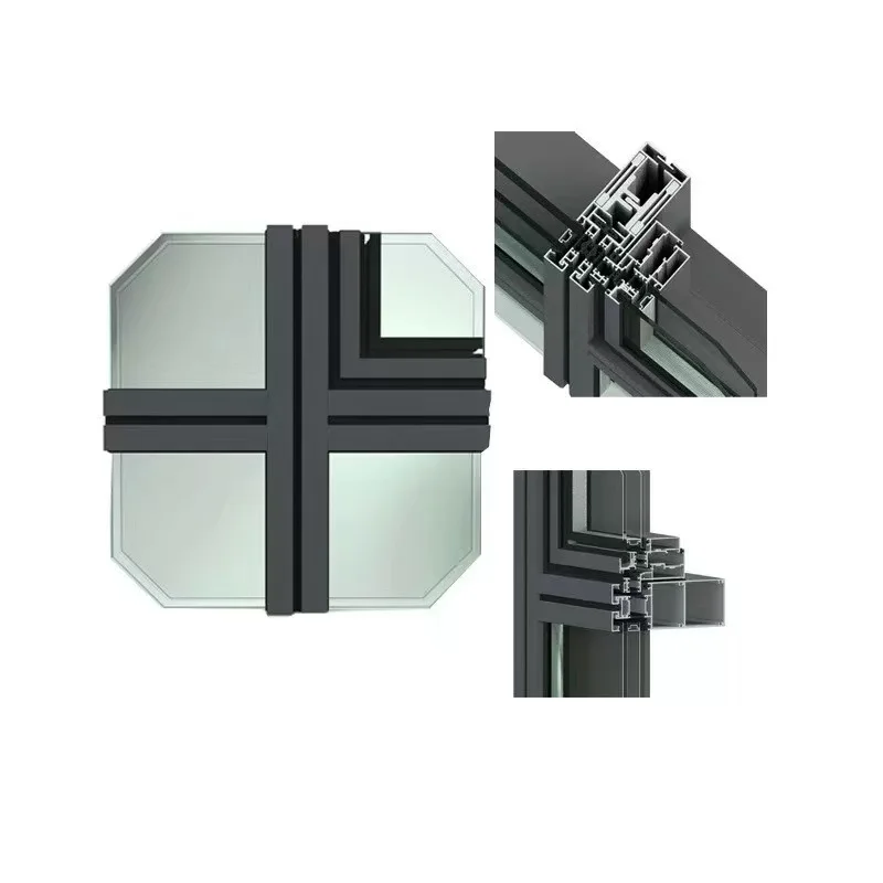 سعر التخصيص مخصص عالي القوة 6063-T5 سبائك الألومنيوم 6000 سلسلة كسر حراري بأكسيد الستار جدار الملامح #4