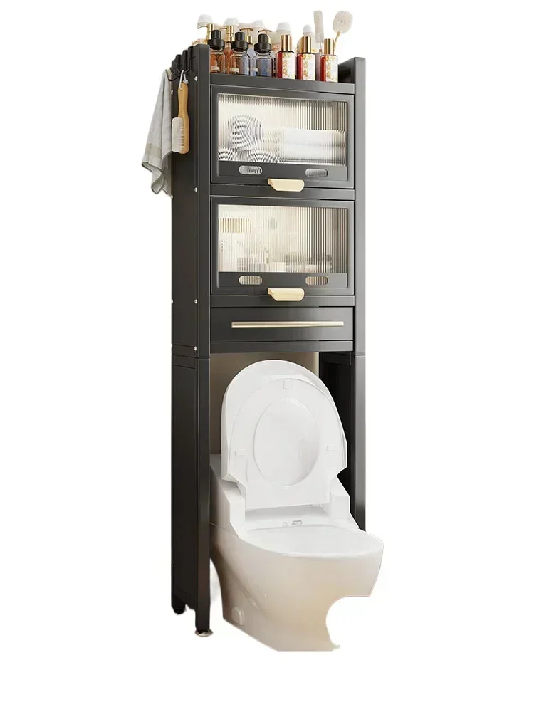 Toilet, shelf above toilet rack, floor-to-ceiling toilet, bathroom waterproof locker, tissue storage rack