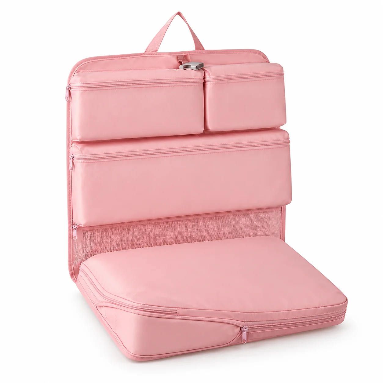 Hanging Travel Organizer with 6 Compartments, Foldable Hotel Closet Storage Bag for Clothes, Underwear and Socks