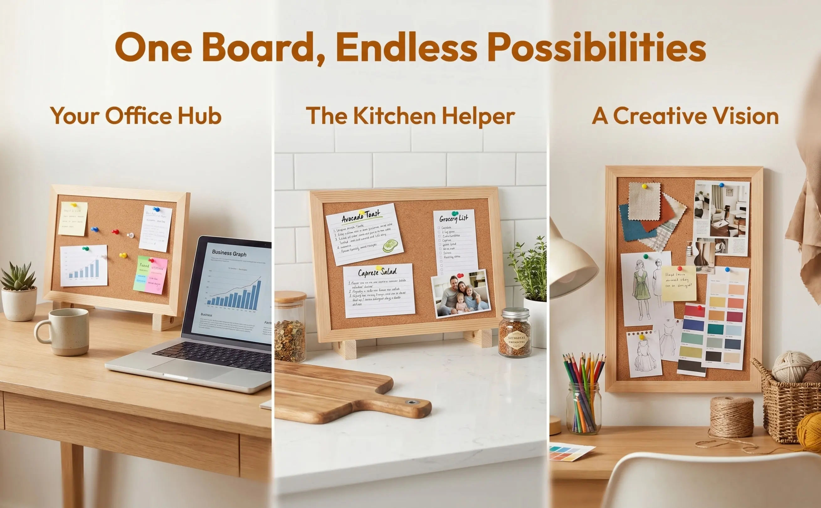 Small Wooden Framed Cork Board for Desk Wall Mount Bulletin Message Photo Display Board Decorative Office Home School Dorm