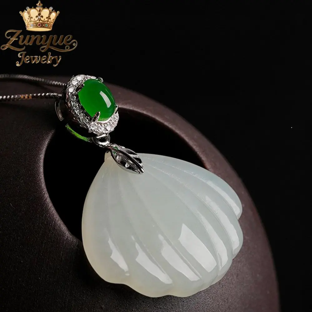 

High-End Natural Hetian Jade Shell Necklace Pendant Luxury Quality Jewelry Gift Fashion Jewelry Charms Exquisite Popular Elegant