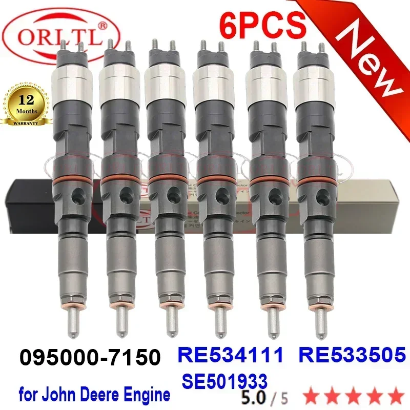 

6PCS RE533505 SE501933 095000-7150 RE534111 Factory Price Injector 0950007150 095000 7151 0950007151 095000-7151 For John Deere