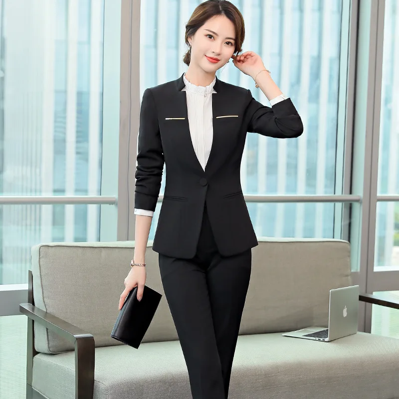 Hotel Reception Work Clothes Autumn and Winter Suit Business Women's Clothing Restaurant Waiter Beautician Jewelry Shop Work Clo