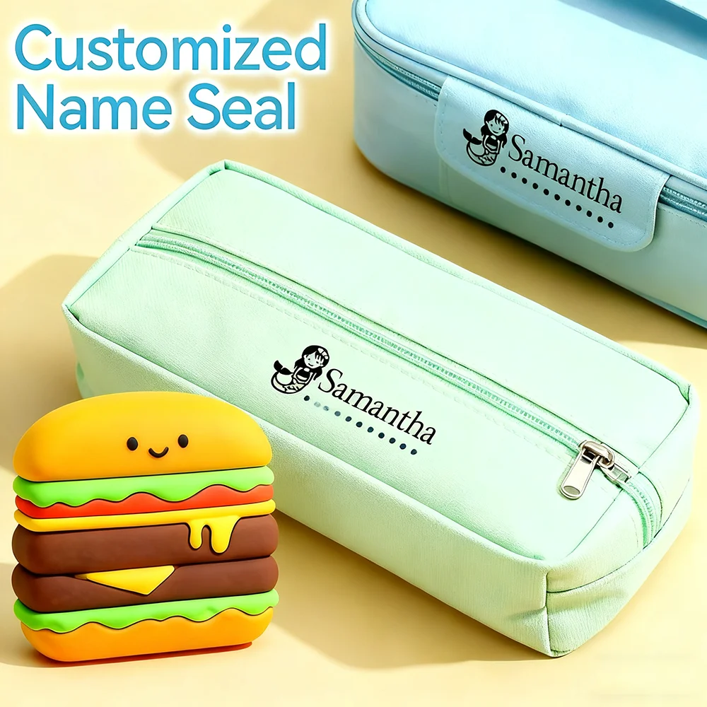 Personalized Kids Name Stamp Pro - Custom Engraved Name Seal with Non-Fading Ink Waterproof School Essentials Gift