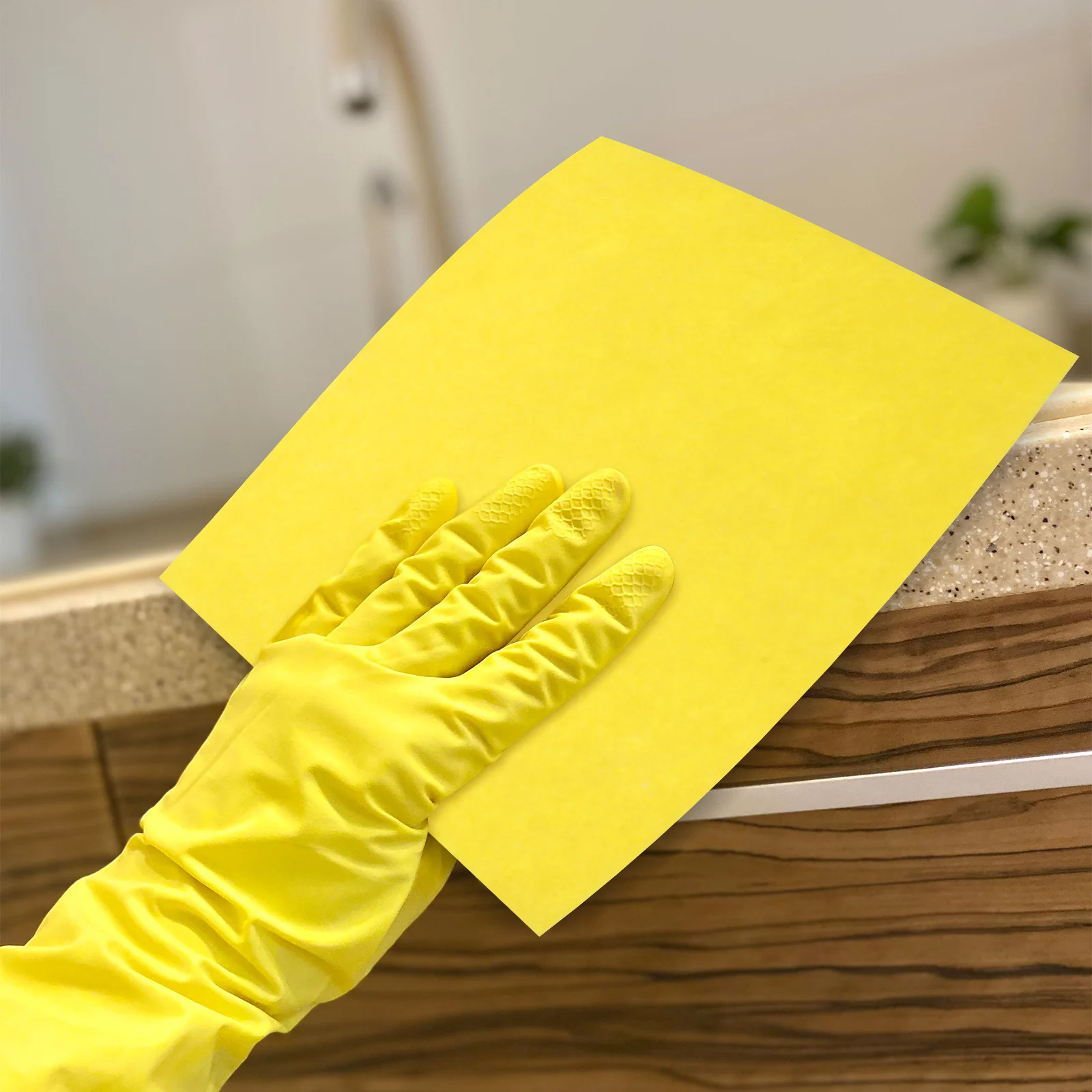 

10Pcs Non Stick Oil Dishcloths Absorbent Reusable Kitchen Towels Yellow Multi Purpose Cleaning Cloths for Dishes Counters