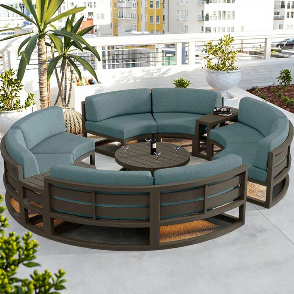 

Современный Экологичный Прочный Водонепроницаемый Устойчивый к Погодным Условиям Алюминиевый Дугообразный Комплект Мебели для Отдыха на Открытом Воздухе/Патио