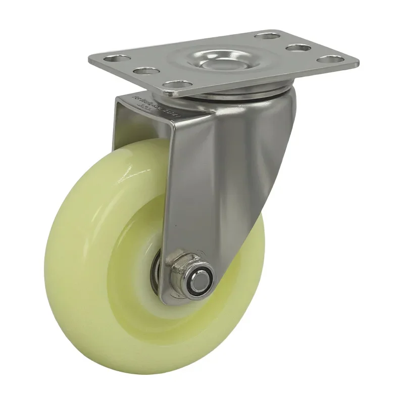 4 pieces 4inch medium SUS 304 stainless steel nylon Caster 100mm swivel brake wheel Industrial trolley casters