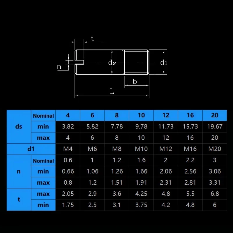 1~5Pcs Carbon Steel Outside Thread Solid Dowel Pin M4 M5 M6 M8 M10 M12 M16 M20 Slotted One Head Threaded Solid Dowel Pins
