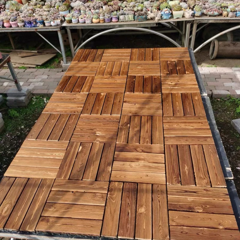 Balcony Wood Floor Outdoor Plastic Wood Splicing Courtyard Solid Wood Floor Garden Anti-corrosion Wood Transformation