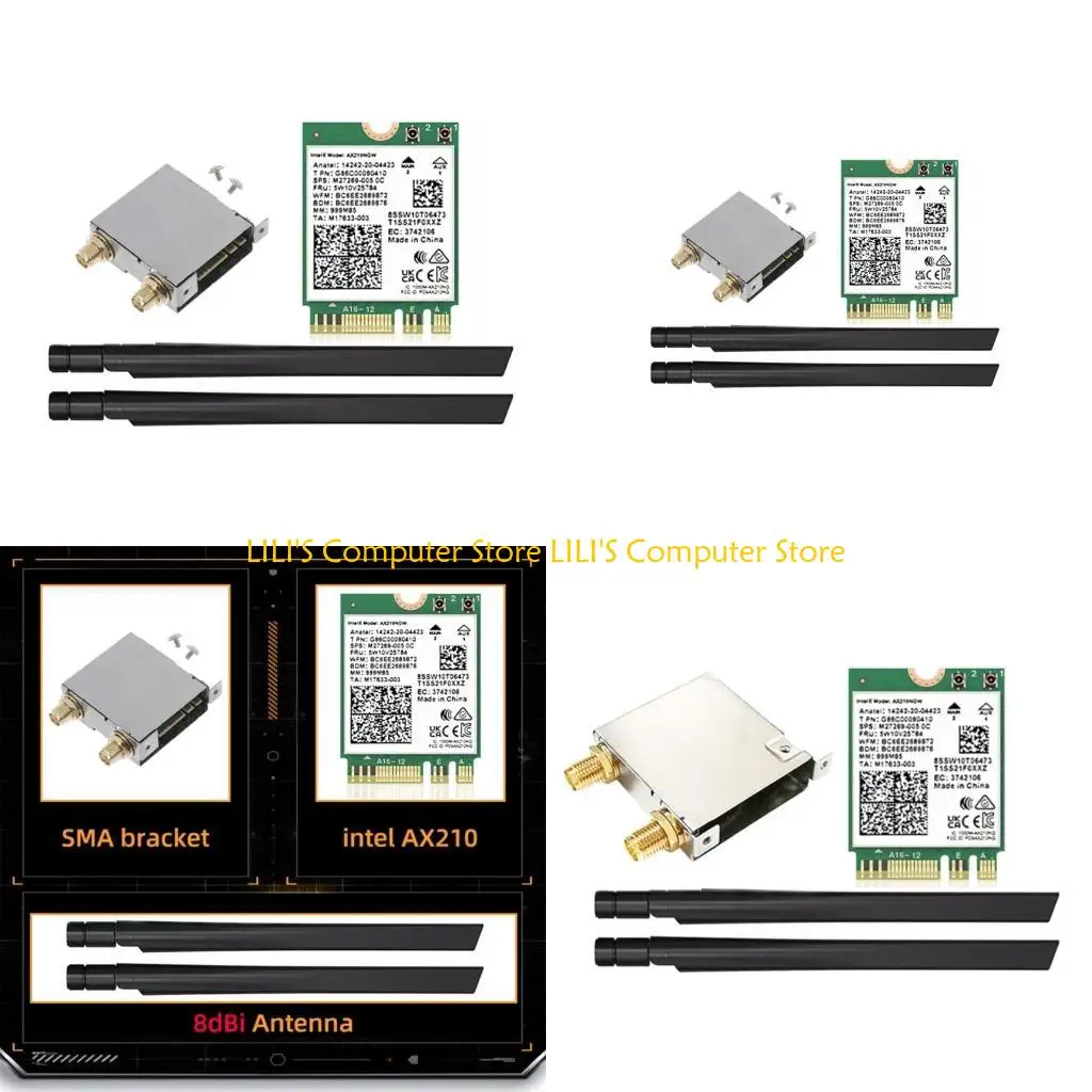 

Сетевая карта A52B WiFi 6E AX210NGW Mini PCI-E Wifi6e Card Bluetooth-совместимая 5,2 для беспроводного адаптера AX210 5374